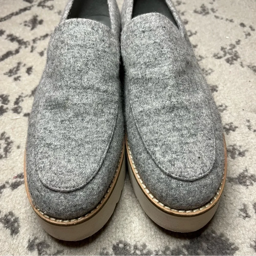 VINCE Zeta Grey Flannel Platform Oxford Loafers